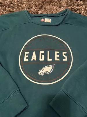 NFL Teal Philadelphia Eagles Pullover Sweatshirt with White Logo thumbnail 2