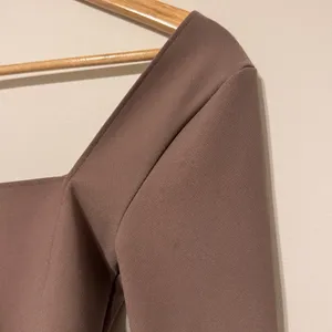 Abercrombie & Fitch Long Sleeved Corset Scoopneck Top Size Small Brown Contour thumbnail 9