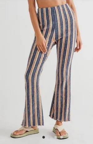 Free People Fine Line Slim Flared Knit High Rise‎ Pants thumbnail 1