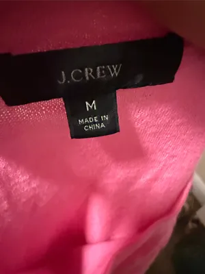 J. Crew Bright Pink Long-Sleeve Crewneck Top thumbnail 2