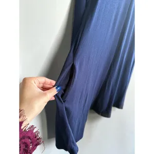 Zenana Premium Navy Blue V-Neck Swing Dress with Pockets 3/4‎ Sleeve Small thumbnail 3