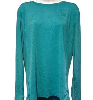 Ariat Women’s AriatTek Embossed Long Sleeve Base Layer Lanai Blue 2XL thumbnail 1