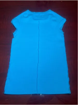 We The Free People Sky Blue Ribbed Baby Tee Exposed Seams Raw Hem Size Small thumbnail 7