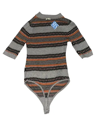 Free people Intimately black and orange half sleeve bodysuit NWT women's size XS thumbnail 1