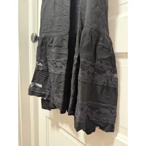 Zara Trafaluc Black Lace Maxi Dress Boho V-Neck T-Strap‎ Sleeveless Small thumbnail 4