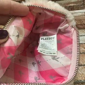PLAYBOY Pink Fur Clutch with Silver Accents thumbnail 8