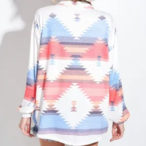 NWT Phil Love Small Tribal Print Shacket Oversized Button Up Aztec Boho Jacket thumbnail 3
