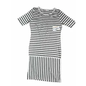 Lularoe Julia‎ White Black Striped Short Sleeve Dress Women's Size Large Mixed thumbnail 3
