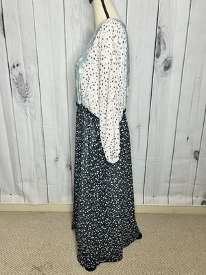 Piper & Scoot Maxi Dress Multi Pattern Boho Cottagecore Sz Large thumbnail 6