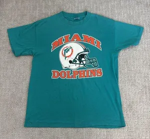 Vintage single stitch Miami Dolphins Tee trench buffalo New York thumbnail 1