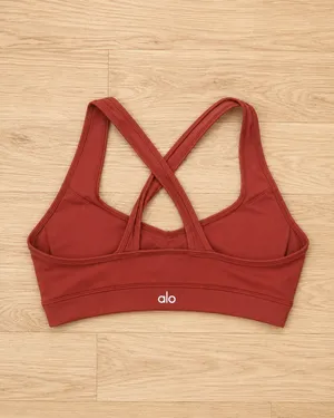 Alo Yoga Strappy Sports Bra Small Rust Terracotta thumbnail 2