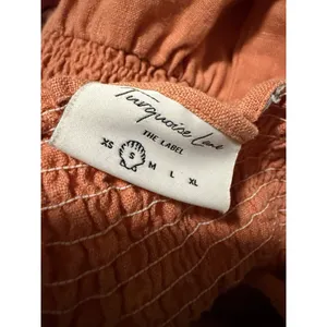 Turquoise Lane The Label Orange Linen Dress ASO Isabelle Mathers Summer Balloon thumbnail 4
