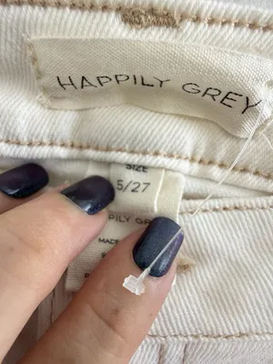 Happily Grey Off White Cream Flare Jeans Size 5 / 27 NWOT High Low thumbnail 6