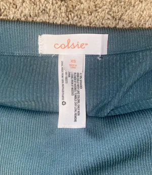 Colsie Ribbed Biker Shorts Green Size XS thumbnail 2