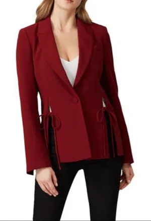 Prabal Gurung Collective Red Side Tie Tailored Blazer Size 0 thumbnail 1
