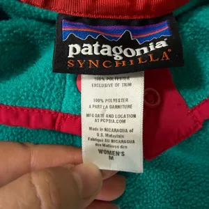 Patagonia Synchilla Snap-T Fleece Pullover Teal Pink Womens Medium thumbnail 2