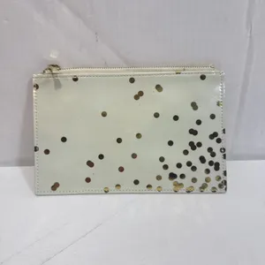 Kate Spade Pencil Pouch Polka Dot Cosmetic‎ Case Travel Designer Cream Gold thumbnail 3