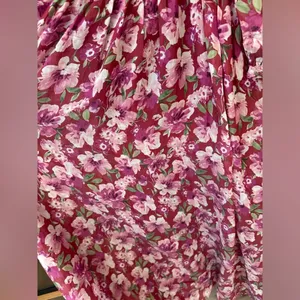 NWT Storia floral maxi dress wedding guest puff sleeve square neck burgundy thumbnail 6