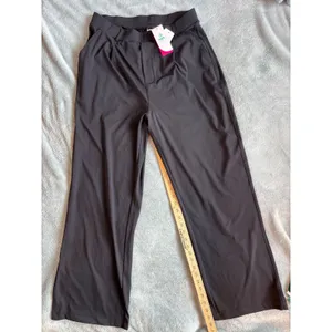 IUGA Black Wide Leg Dress Pants High Waisted Trousers Large NWT office thumbnail 7