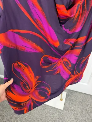 Worthington Woman 3X Purple Floral Cowl Neck Blouse Top NWOT thumbnail 4