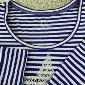 Victorias Secret Striped Long Sleeve Tunic Top Womens L‎ Blue White Loungewear thumbnail 2