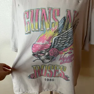 Daydreamer Guns N’ Roses 1985 Flaming Skull distressed trashed tee shirt XL thumbnail 3