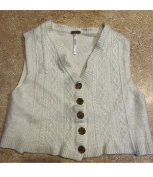 Free People Beatrice Cashmere Vest Pastel Yellow Small thumbnail 3