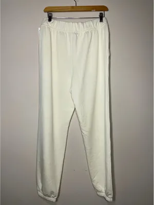Champion Cream Oversized Fleece Joggers Cozy Streetwear Sz S thumbnail 2