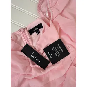 NWT Lulus Flirtatious Designs Light Pink Chiffon Balloon Sleeve Mini Dress Sz S thumbnail 4