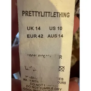 PrettyLittleThing Pants Women‎ 10 Brown Ivory Snake Print Wide Leg High Rise thumbnail 9
