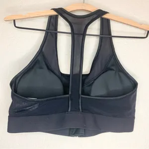 Brooks Fast Forward Zip Up Black Mesh Racerback Sports Bra Size L thumbnail 6