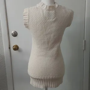 Aerie Cable Knit Cream Sweater Vest XS GrandmaCore Cozy Comfy Winter Cabincore thumbnail 4