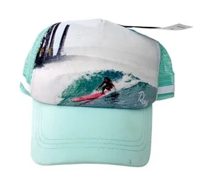 Roxy Aqua Blue Surf Girl Graphic Adjustable Baseball Cap Hat thumbnail 1