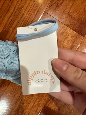 Dippin Daisys Light blue lace bikini top nwt size S thumbnail 3