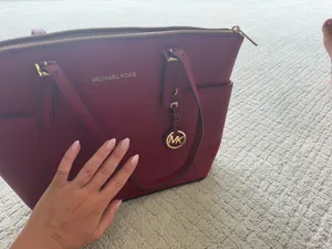 Micheal kors red leather tote bag purse large thumbnail 10
