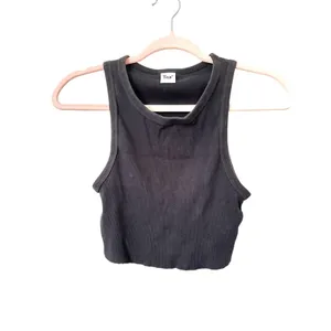 ARITZIA TNA Ribbed Cropped Racer Tank Black Small thumbnail 2