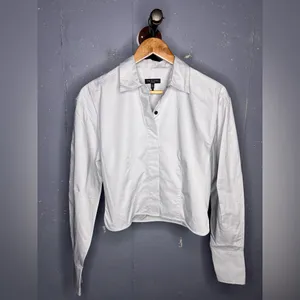 Rag & Bone Becca Crop Poplin Button-Up Shirt (Size Small) thumbnail 2
