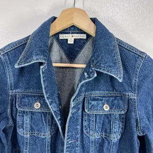 Vtg. 2003 Tommy Hilfiger Denim Jean Jacket Classic Blue Cotton Button‎ Up Medium thumbnail 6