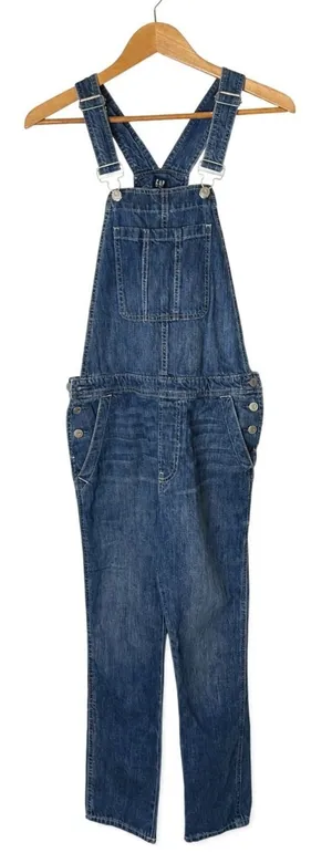 Gap Denim Overalls Women XS Blue Straight Leg Cotton Bib‎ Dungarees Streetwear thumbnail 1