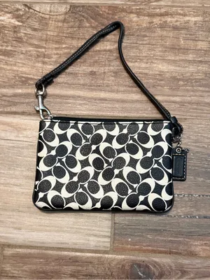 Coach Black Chelsea Heritage Stripe Wristlet thumbnail 2