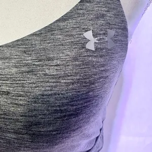 Under Armour Gray Heathered Sports Bra with Black Straps thumbnail 2