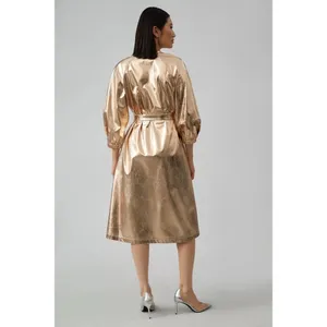 NWT!! Anthropologie MARE MARE Shine Faux Leather Shirt Dress Pearl Metallic XS thumbnail 8
