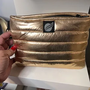 Think Royln Rose Gold Metallic‎ Quilted Wristlet thumbnail 2