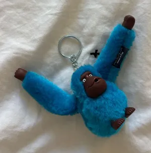 Kipling Christie blue monkey keychain thumbnail 1