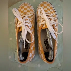 Vans Classic Yellow and White Checkered Sneakers Womens Size 6 thumbnail 3