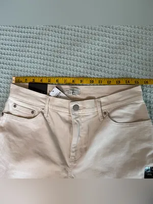 NWT Banana Republic Factory Girlfriend Jeans Womens 29/8 Ecru Cream Denim Pants thumbnail 7