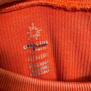 Aerie OFFLINE Orange Seamless Cable Knit Crewneck Cropped Long Sleeve XL thumbnail 4