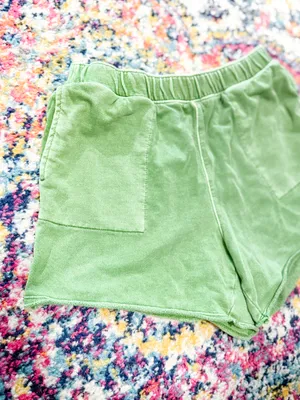 Universal Threads Green Terry Cloth Elastic Waist Shorts thumbnail 2