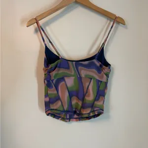 Urban Outfitters Cropped Camisole Tank Pink Purple Green Marble Effect Medium thumbnail 5