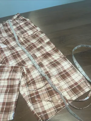 Anthropologie Brown & Cream Plaid Capris thumbnail 3